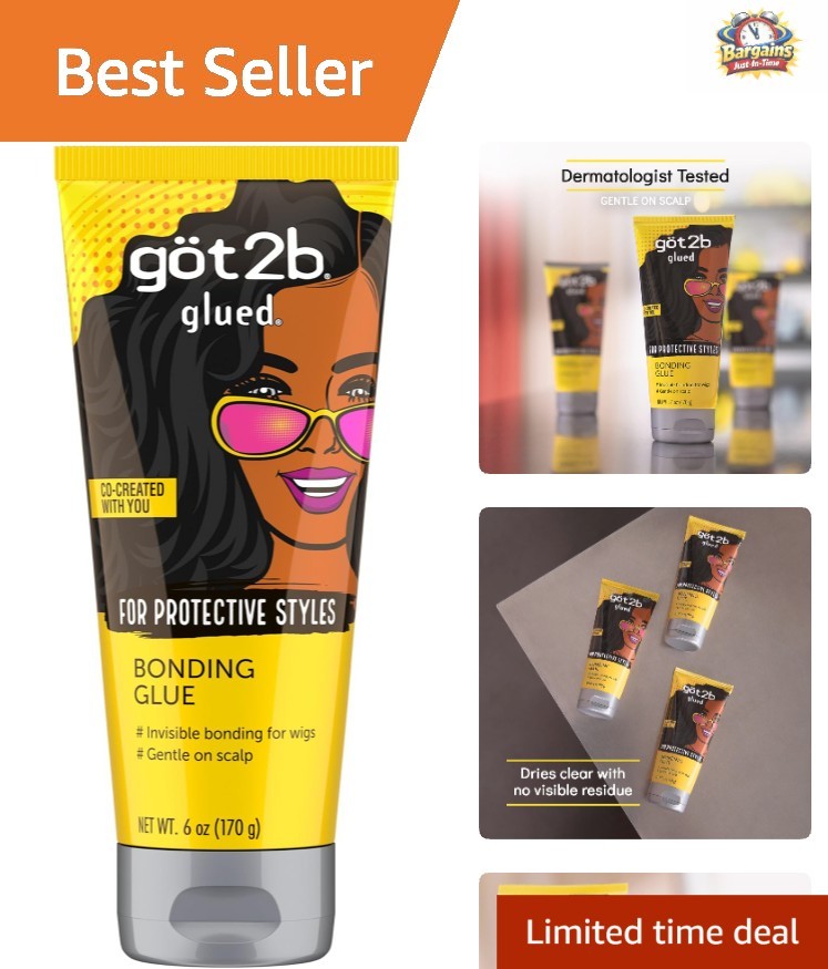 Invisible Wig Glue 6 Fl Oz - Dermatologist-Tested, Easy Removal & Firm Hold