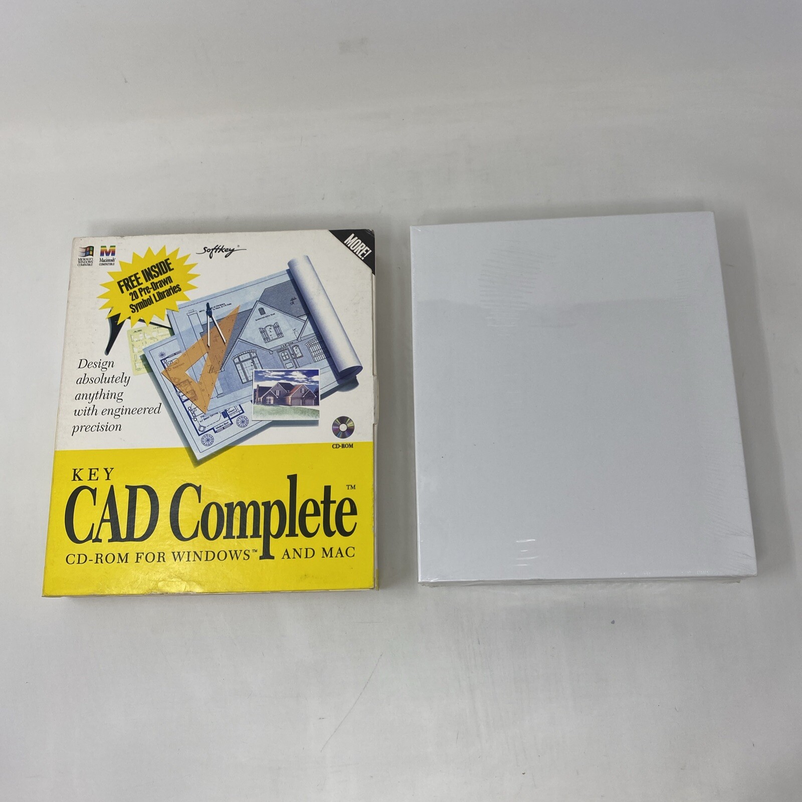 Key CAD Complete CD-Rom Software by SoftKey for Windows 95/3.1 & MAC 1994 Sealed