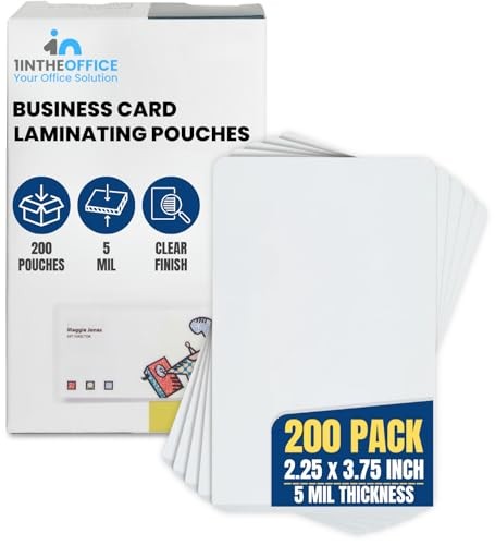  Laminating Pouches 5 Mil, Business Card Laminating Pouches, 2.25"" x 3.75"", 