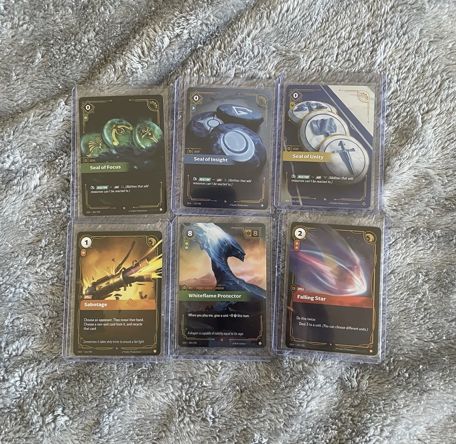 League Of Legends Riftbound & Origin Rare Cards Set Of 6