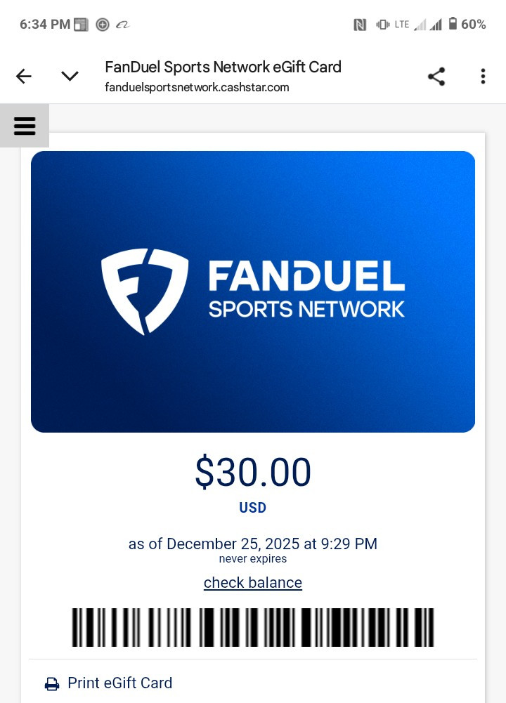 FanDuel Sportsbook Gift Card