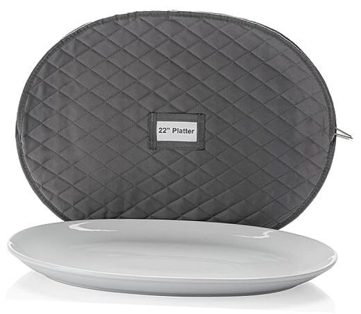 Large Platter Storage Case - 22" x 17" - Stackable with Gray Platter - Large