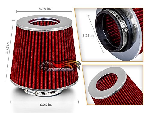 RED 82.5 mm Inlet Cold Air Intake Cone Replacement Performance Washable 3.25"
