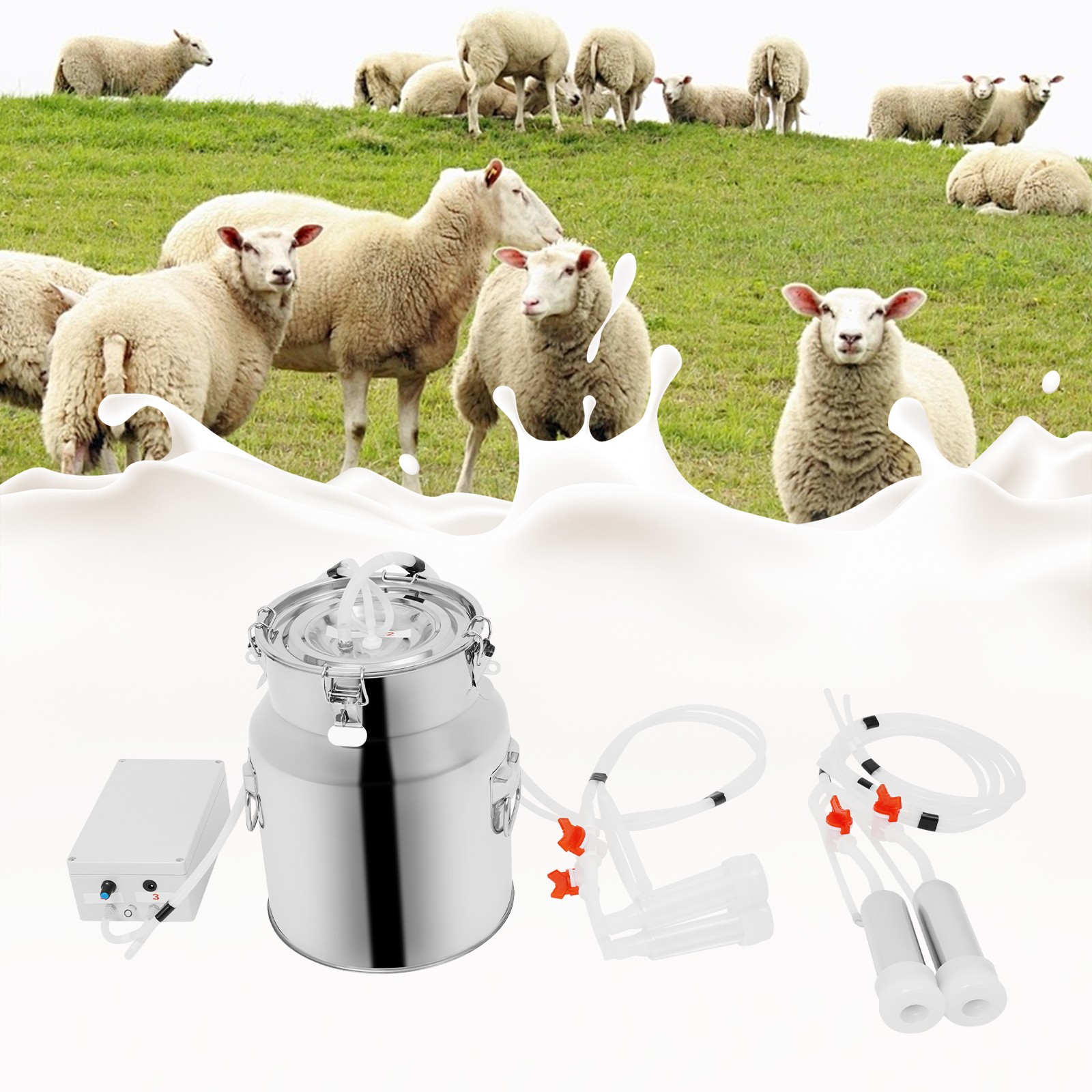 Pulsation Cow Milking Machine, Stainless Steel Bucket Electric Cow Milker