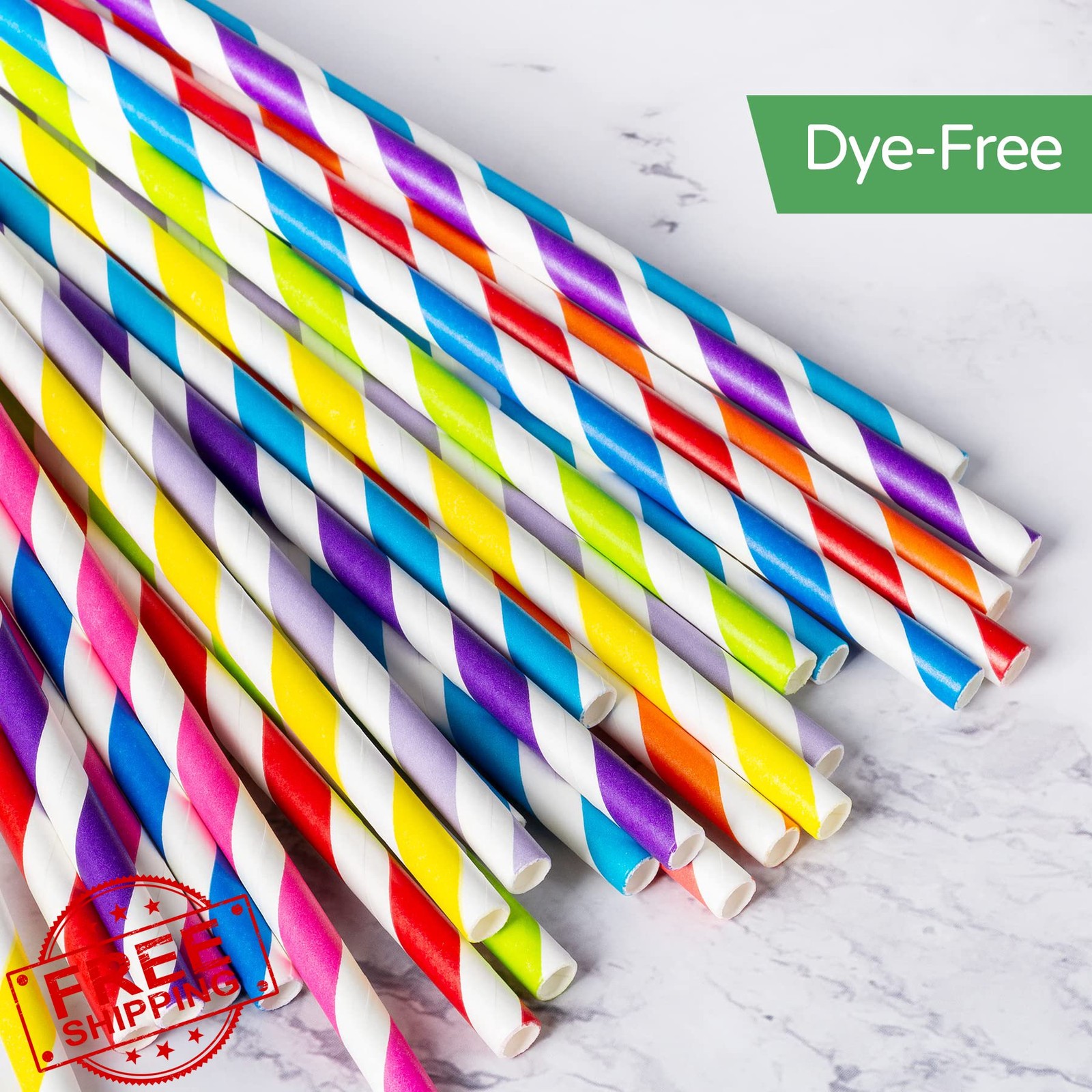 PakTalk Pink Biodegradable Paper Straws 100pk for Drinks