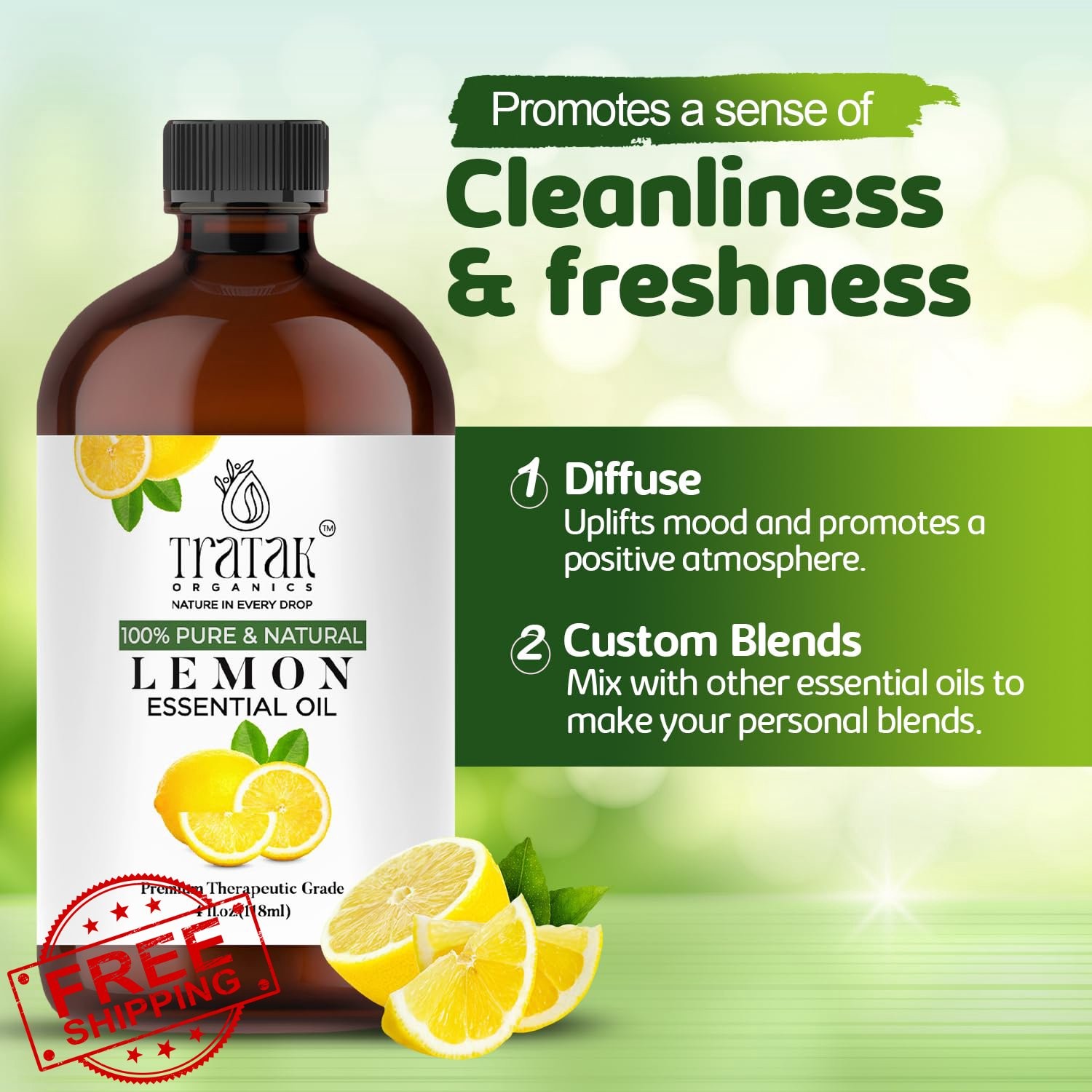 TRATAK Lemon Essential Oil 4oz Pure Natural Aromatherapy Diffuser Soap