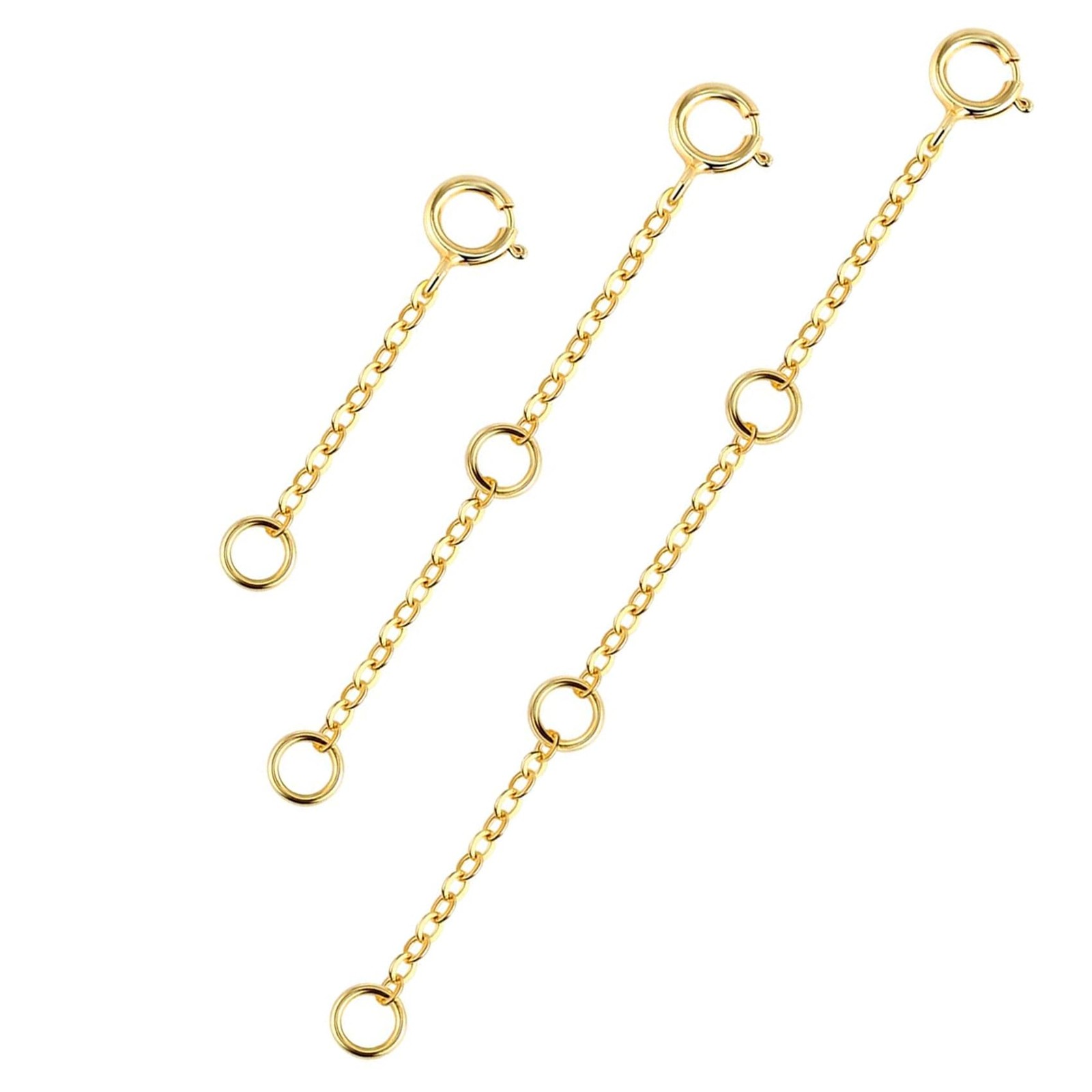 3 Pcs Necklace Extenders for Women 14K Gold Plated 3 Pcs, 