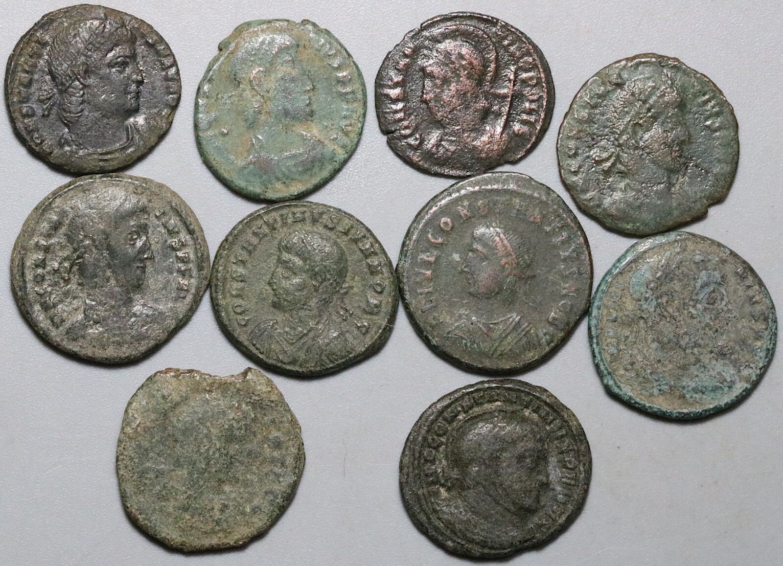300s Roman Empire Ten AE3 Authentic Ancient Coins (24122001R)
