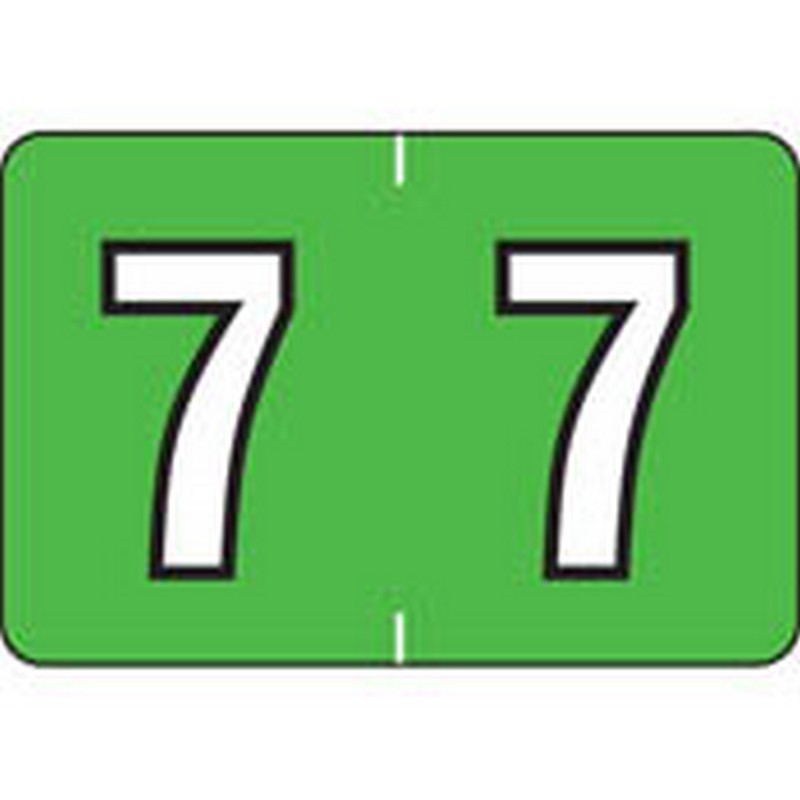 Colwell Compatible Numeric "7" Labels, Polylaminated Stock, 1" X 1-1/2"