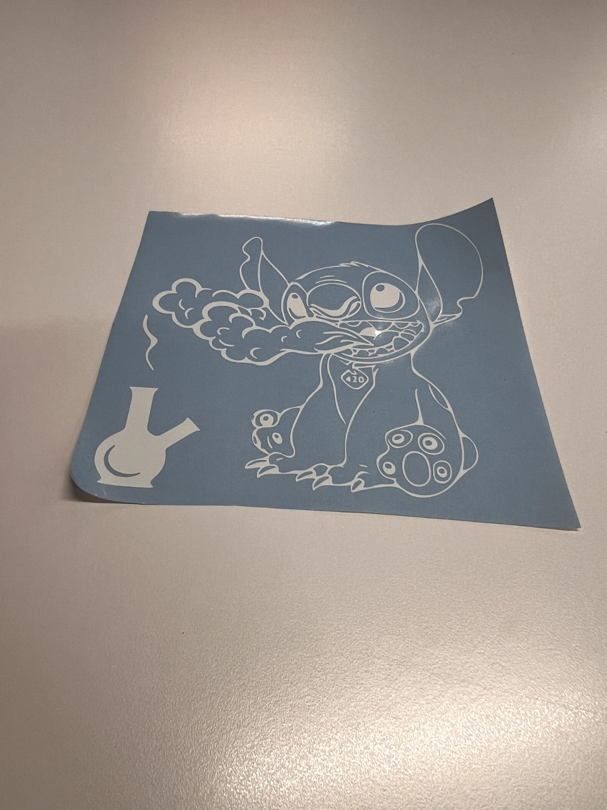 Vinyl Decal Sticker Waterproof Car Window Laptop Wall Graphic STITCH SMOKING