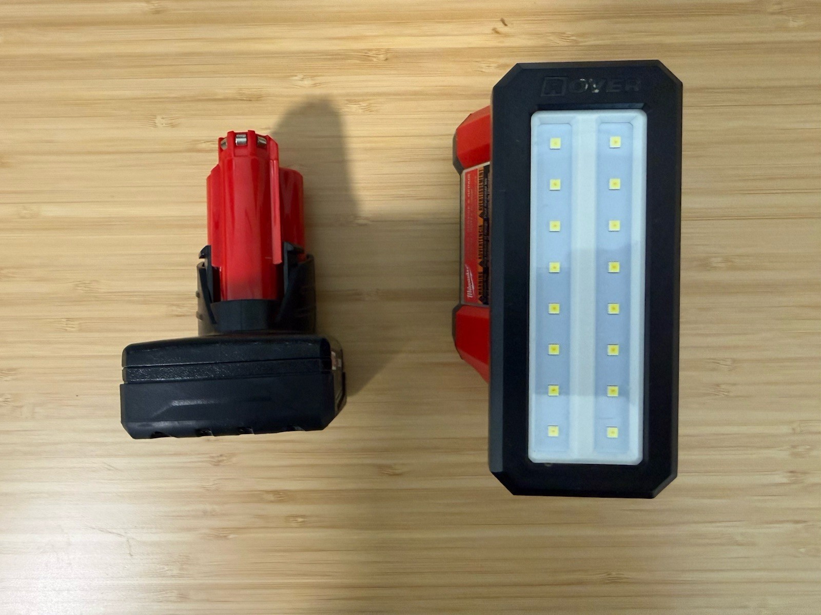 Milwaukee M12 Rover Flood Light Red (2367-20) with Red Lithium’s XC 6.0 Amp Batt