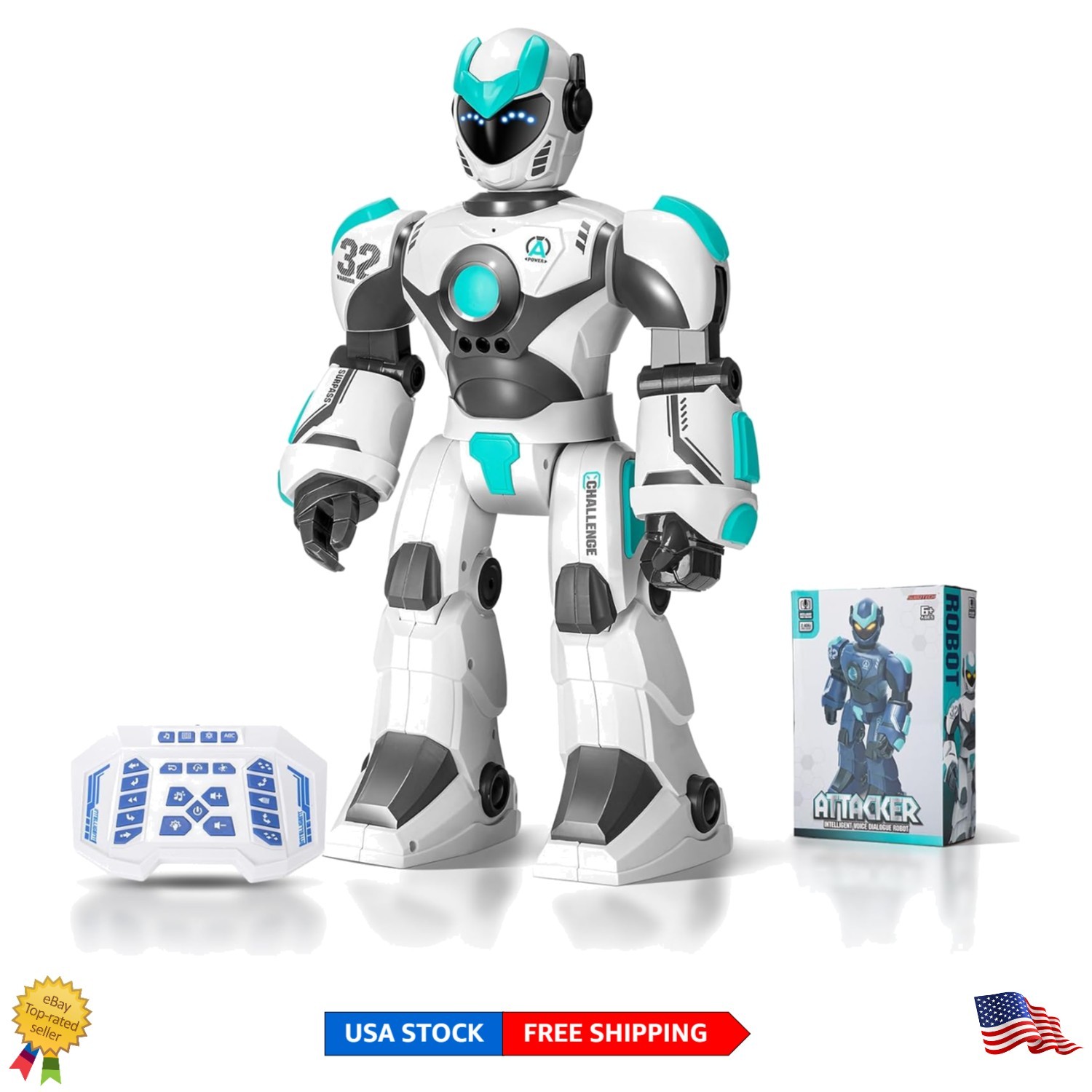 Voice-Controlled Large Robot with Gesture Sensing - Fun Educational Toy for Kids