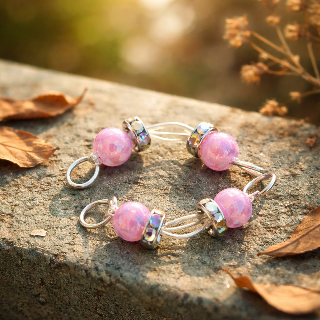 Sexy Non Piercing Nipple Rings Adjustable Great for Daily Wear 8mm Pink