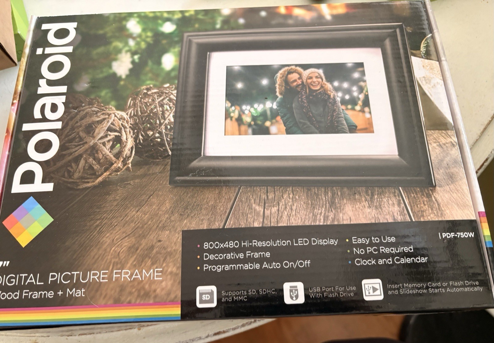 Polaroid 7" Hi Resolution Digital Frame Sreen Photo Black PDF - 700 Brand New