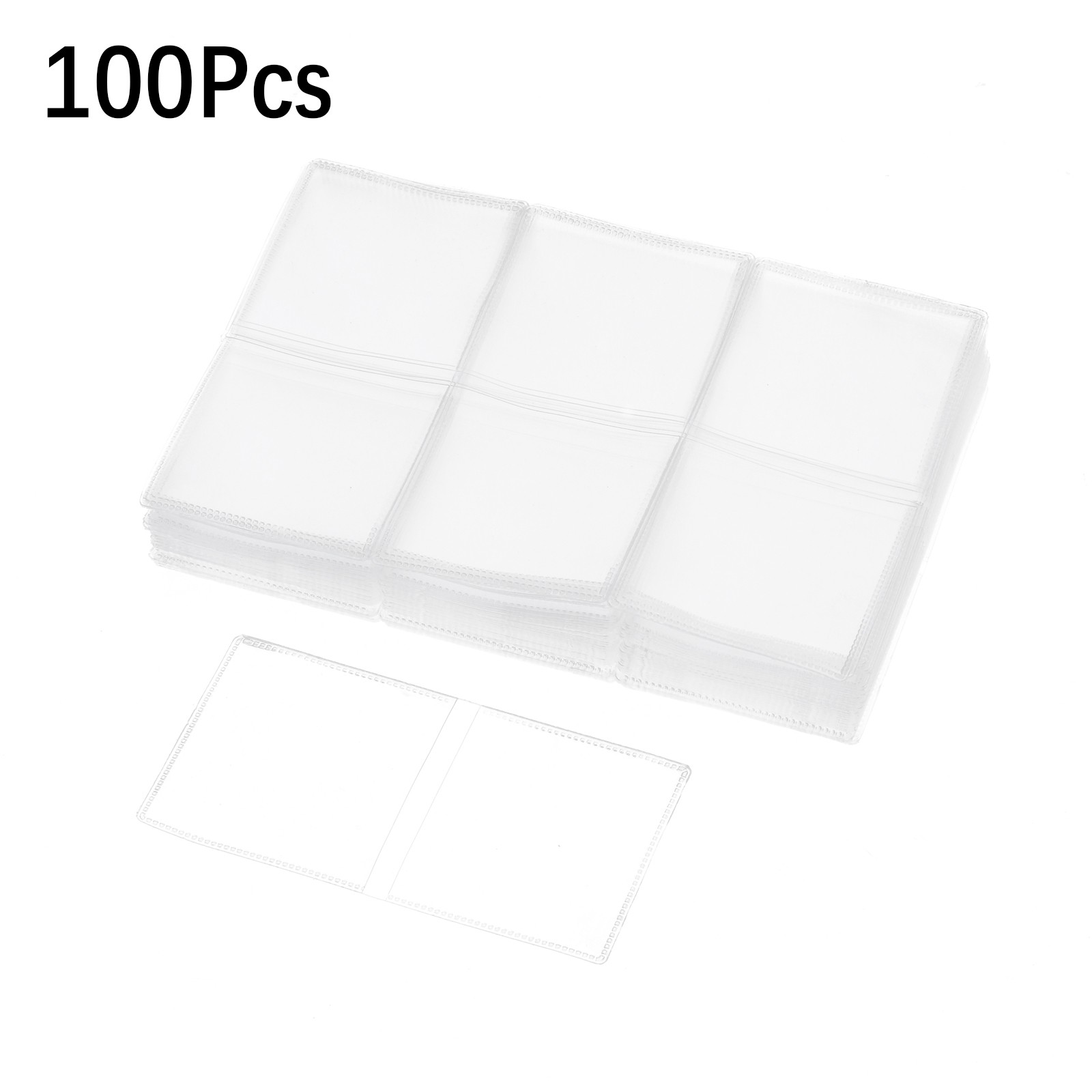 100Pcs Double Pocket Plastic PVC Vinyl Coin Flips Storage Display Bag 45*45mm