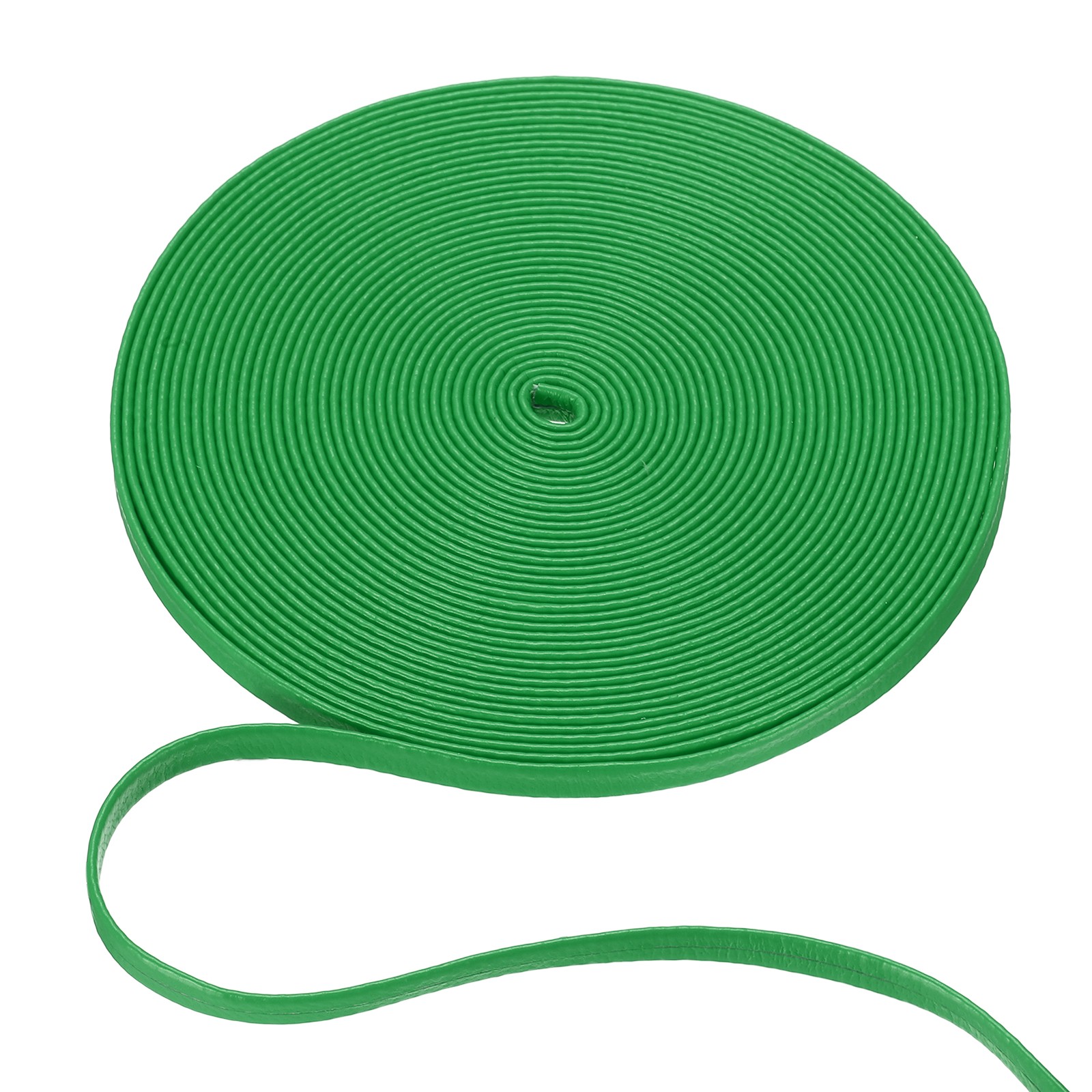 5mm Wide Flat Leather Cord String Leather Trimming Tape, Green