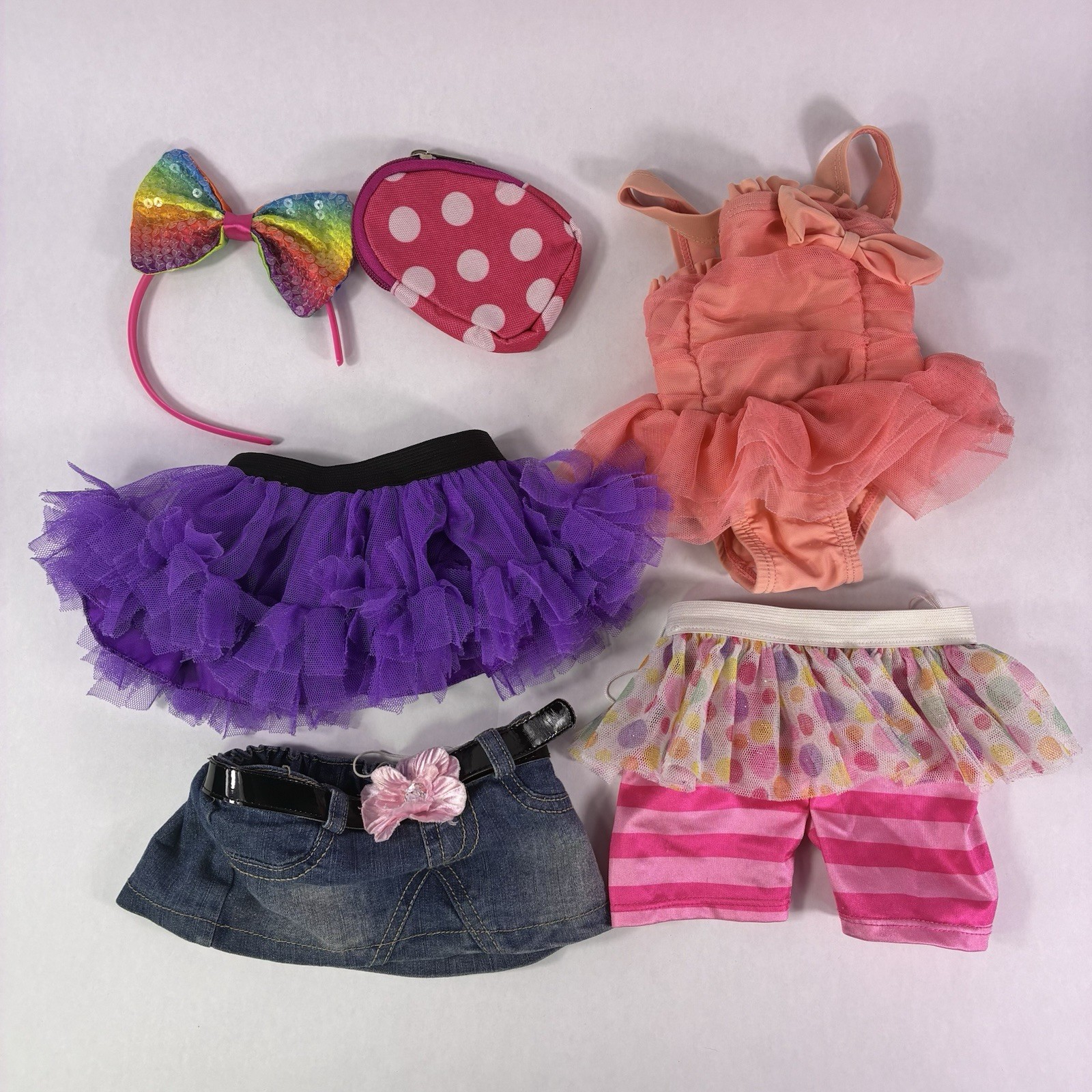 Lot of Teddy Bear Clothing Items & Accessories Multicolor Fashion