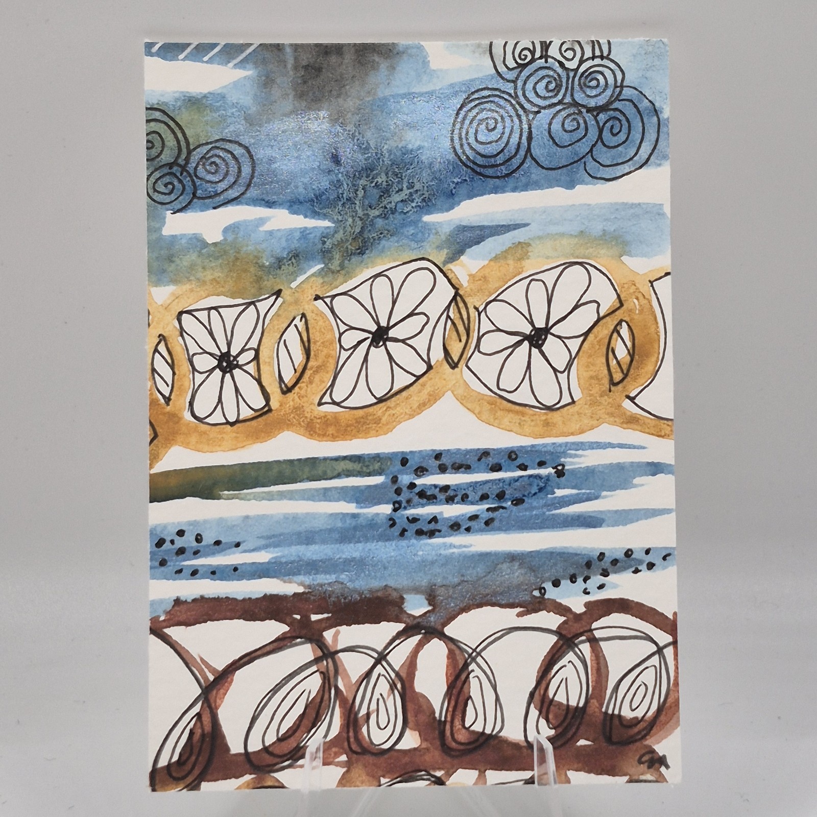 ACEO Original, Watercolor Mini Painting, 3.5in by 2.5in Art