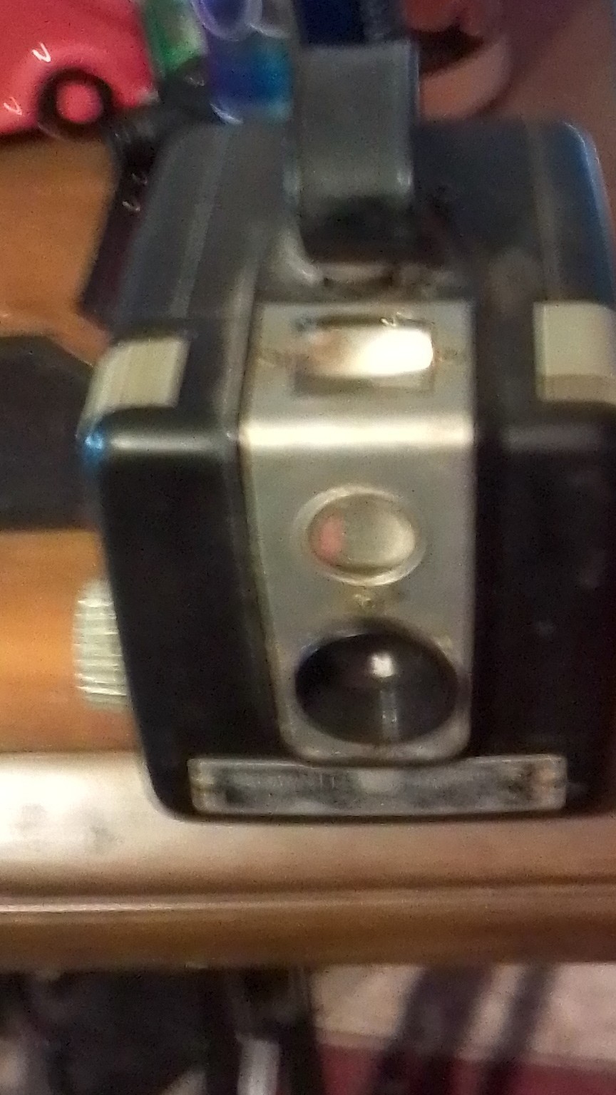 Kodak Brownie Hawkeye Vintage Box Camera Black Metal Front