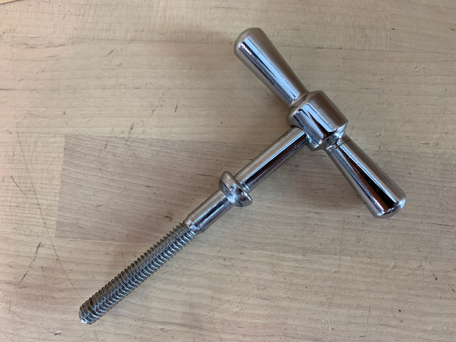 SLINGERLAND Timpani Tension T-Rod Kettle Drum 5/16-18 Threads 40s 50s Vtg Chrome