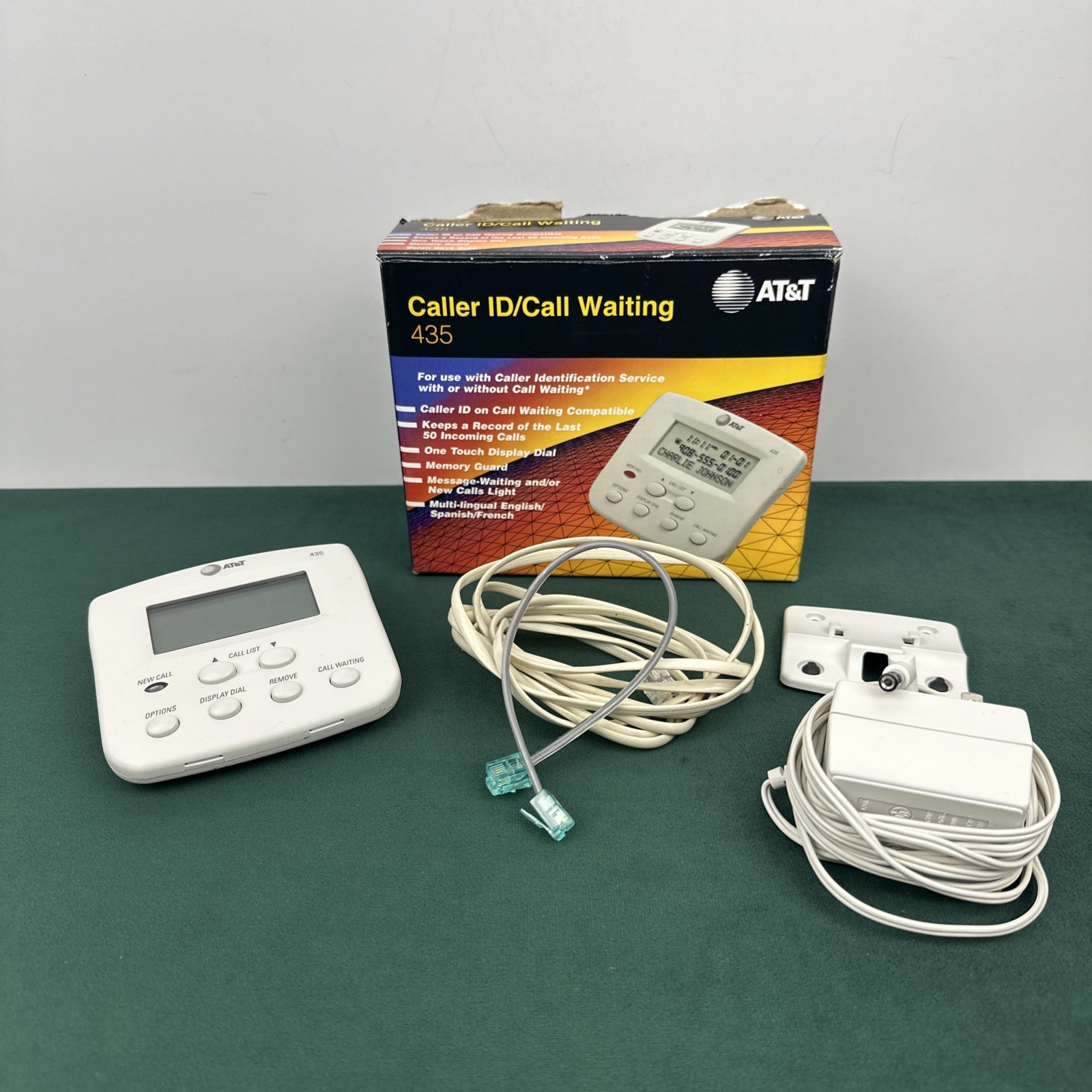 Landline Telephone AT&T Caller ID Call Waiting Model #435 50 Name/Number Vtg