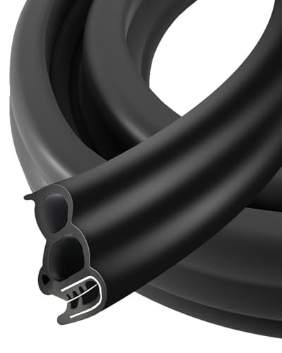 Automotive Door Weather Stripping, Car Door Rubber Seal Strip Trim with 5 Feet