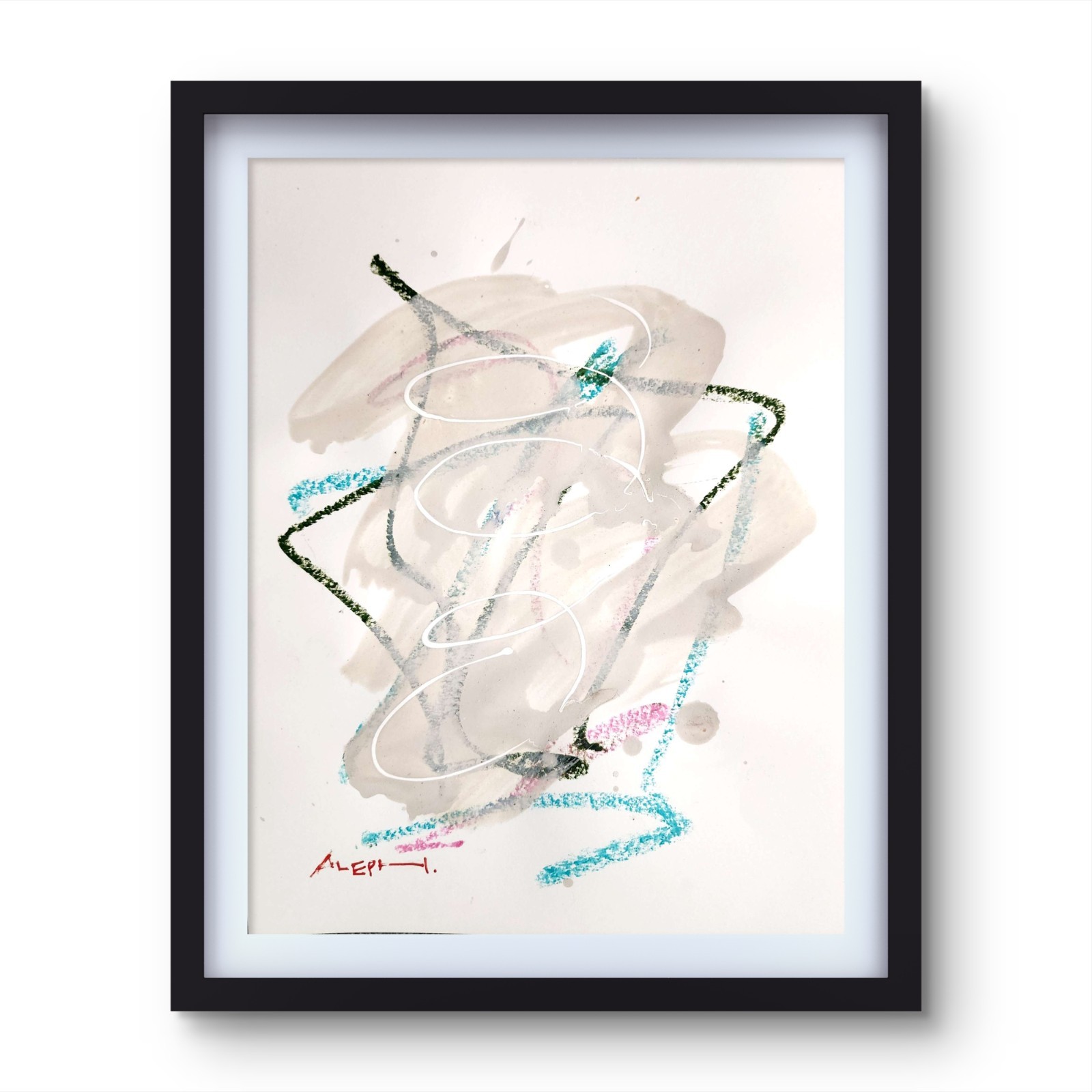 Aleph Original Art 14x11 Modern Abstract Expressionism Acrylic Gallery Paper