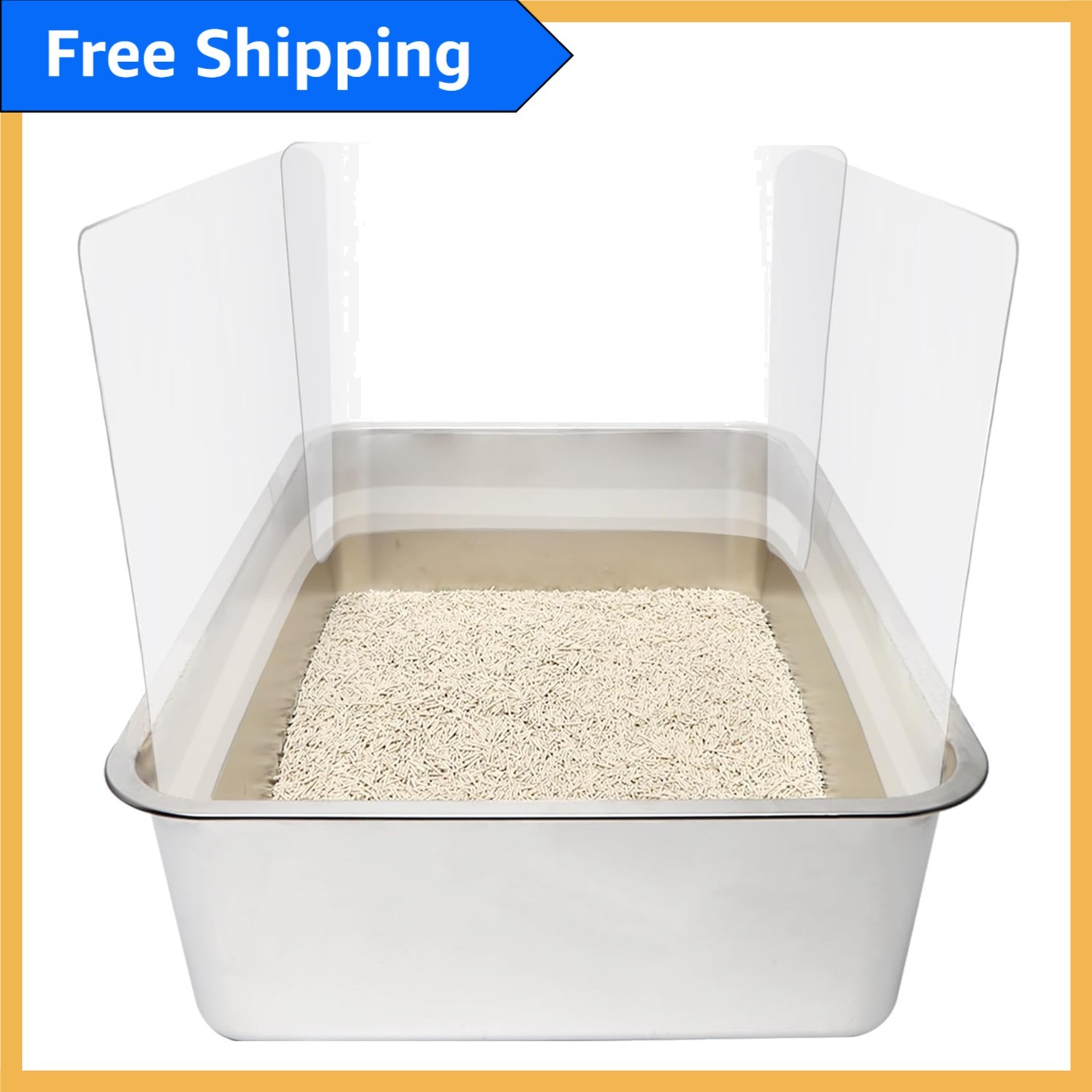 4PCS Cat Litter Box Splash Guard - Clear Pee Shield 14.5"x11.5" for Clean Floors