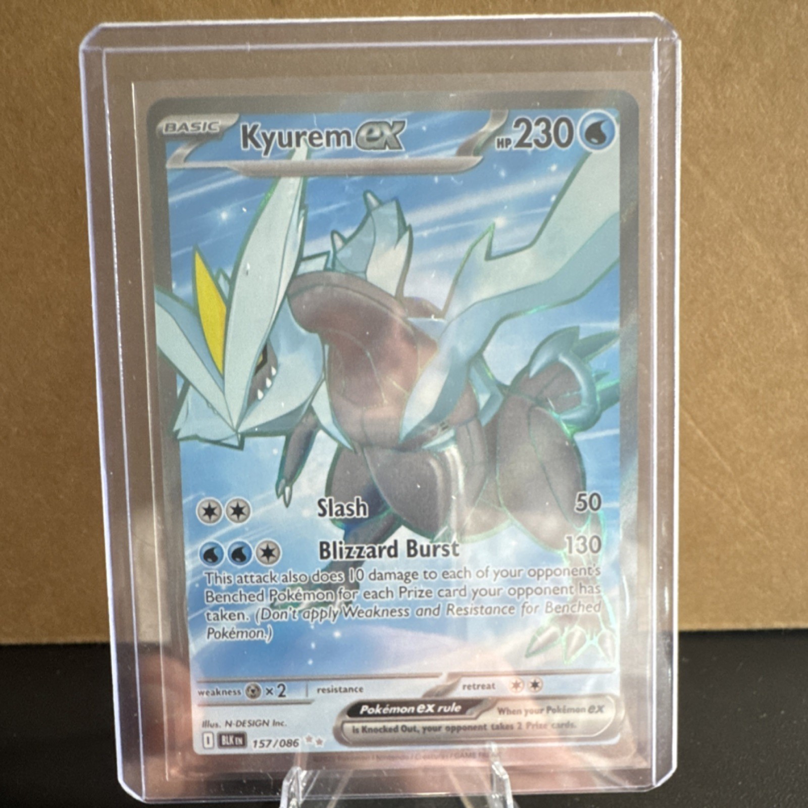 Pokémon Kyurem EX Holo Sv: Black Bolt 157/086 Basic 230 HP Blizzard Burst Slash