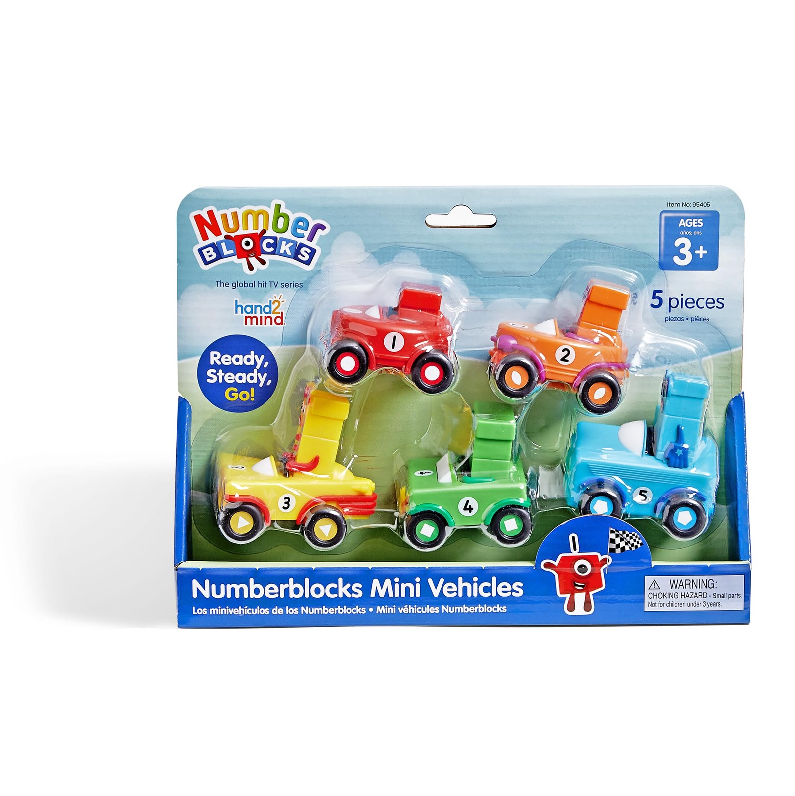 hand2mind Numberblocks Mini Vehicles, Race Car Toys, Toy Vehicles for Kids 3-5
