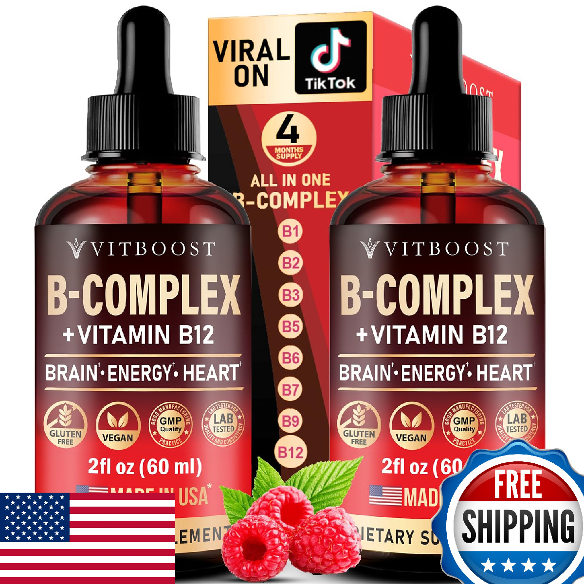 Vegan B12 with B Complex 20000mcg - Extra Strength for Men & Women Absorption