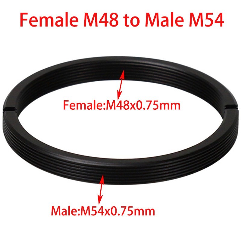 M48X0.75mm Female to M54X0.75mm Male Adapter ring M48 to M54 M48-M54 48mm 54mm
