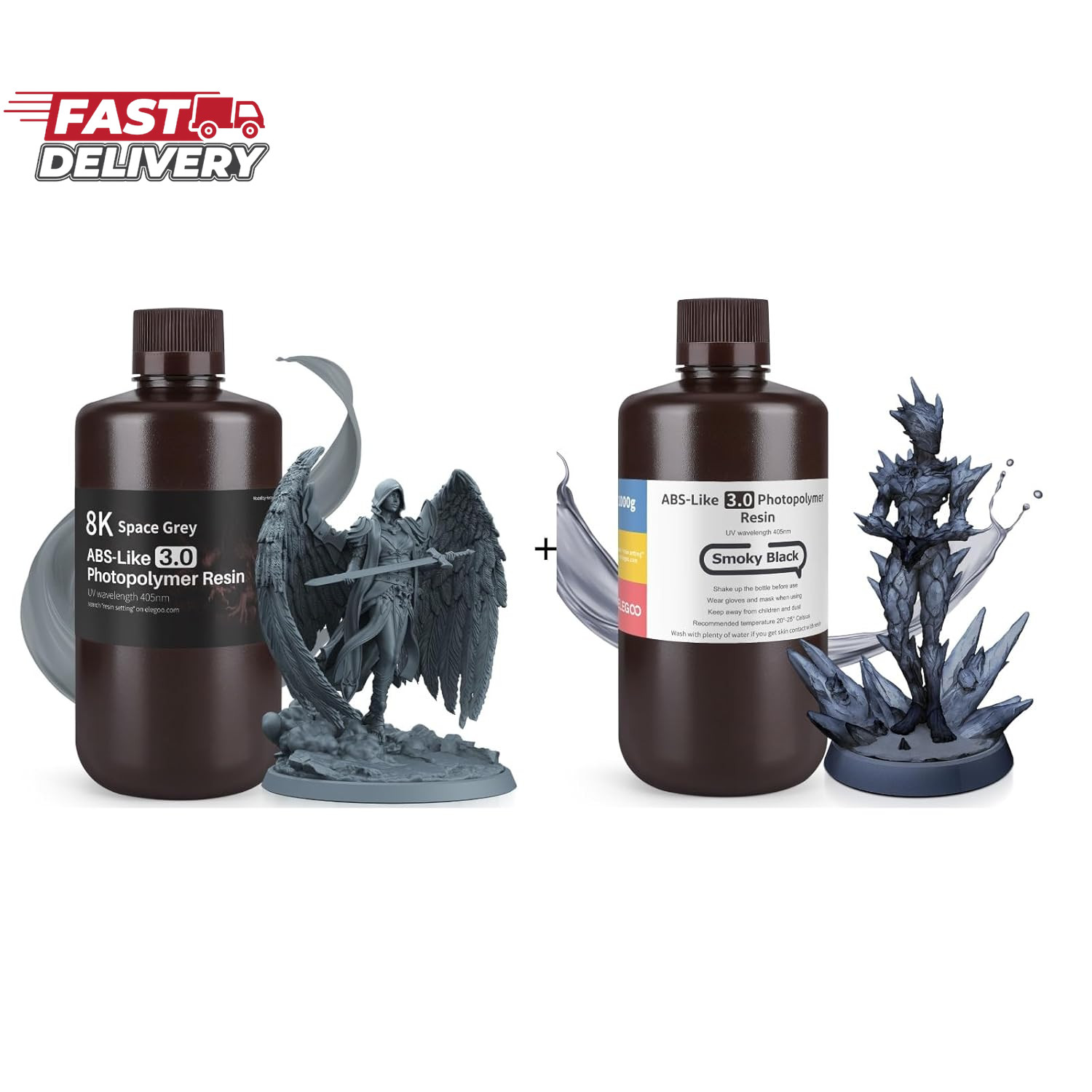 ELEGOO 8K Abs-Like Resin 3.0, Photopolymer Resin UV Curing 405Nm, Upgraded ABS 3