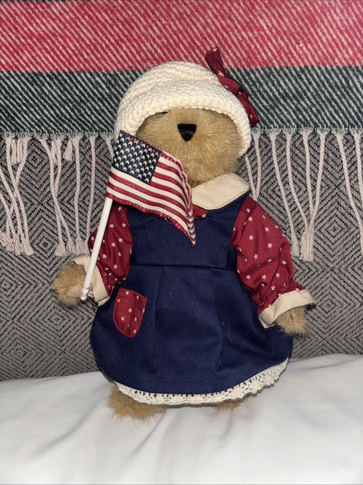 Boyd’s Bear “Bailey” Patriotic with Flag . Vintage.