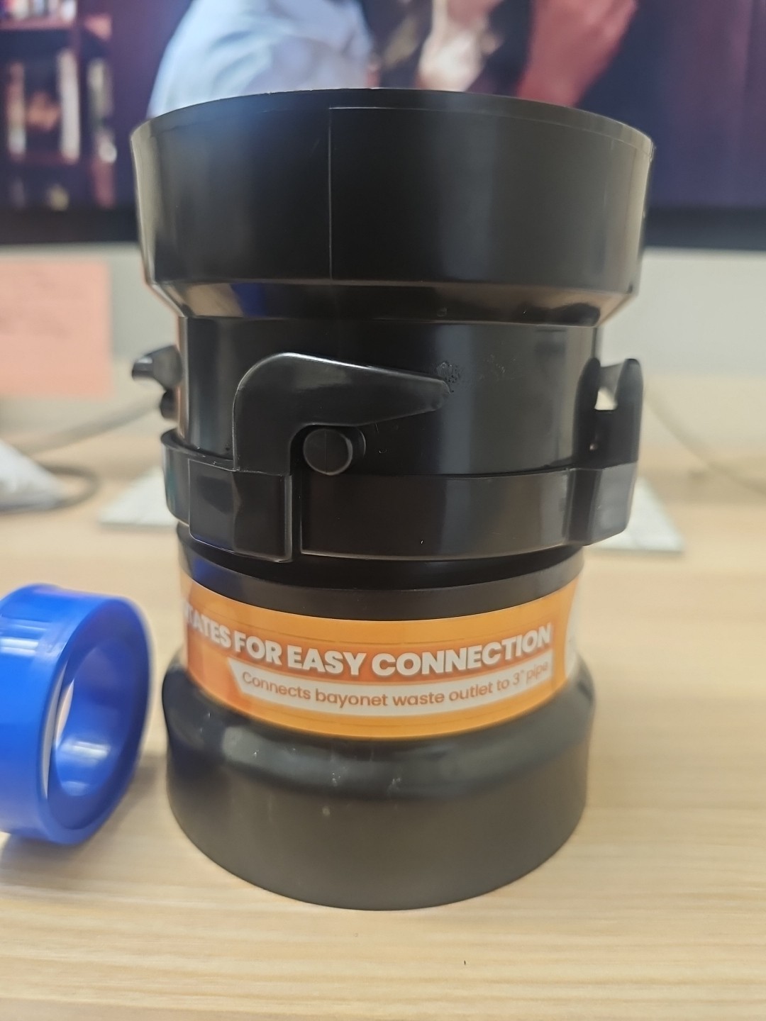 TonGass (Combo Pack) RV Sewer Hose Fitting Adapter to PVC, 3 inches Black & Tape