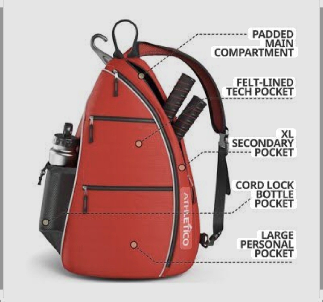 Athletico Sling Bag - Crossbody Backpack for Pickleball, Tennis, Racket...(A440)