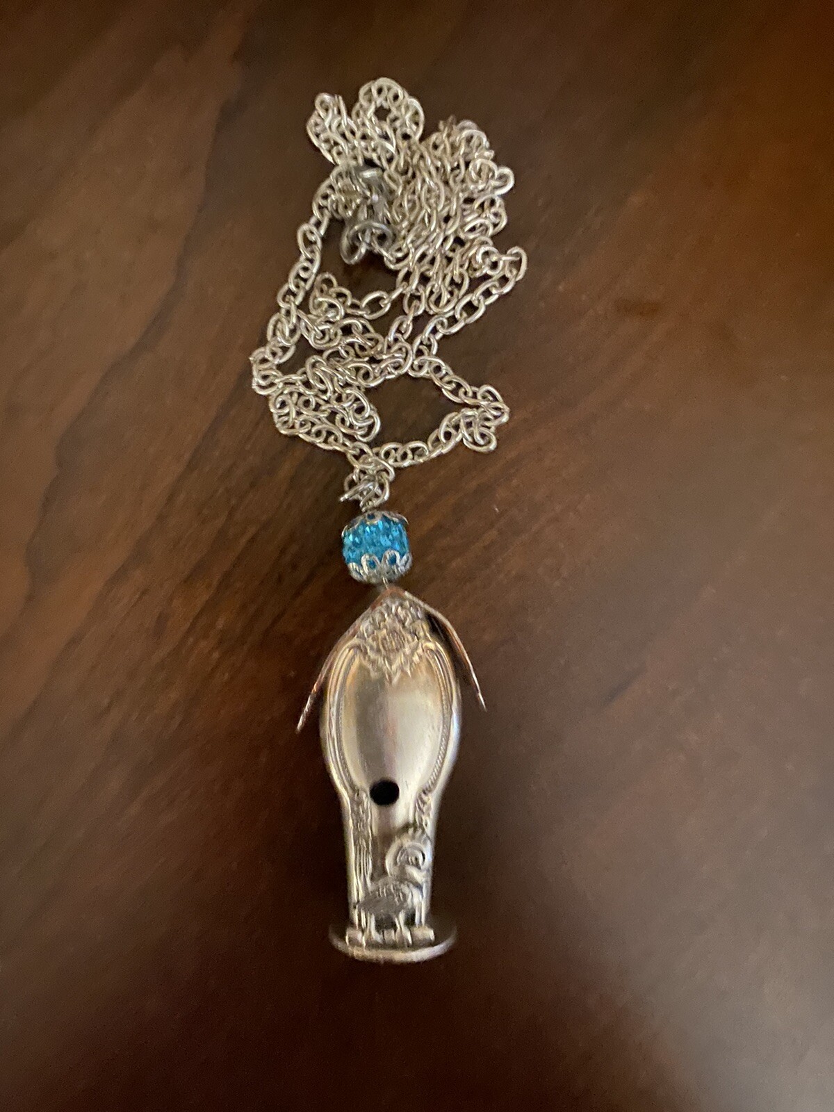 Remembrance Silverplate 1948 Birdhouse Pendant Necklace Handcrafted