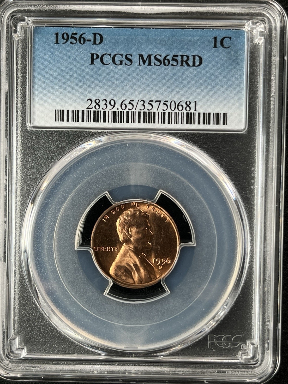 1956-D  1C RD Lincoln Wheat One Cent  PCGS MS65RD  35750681