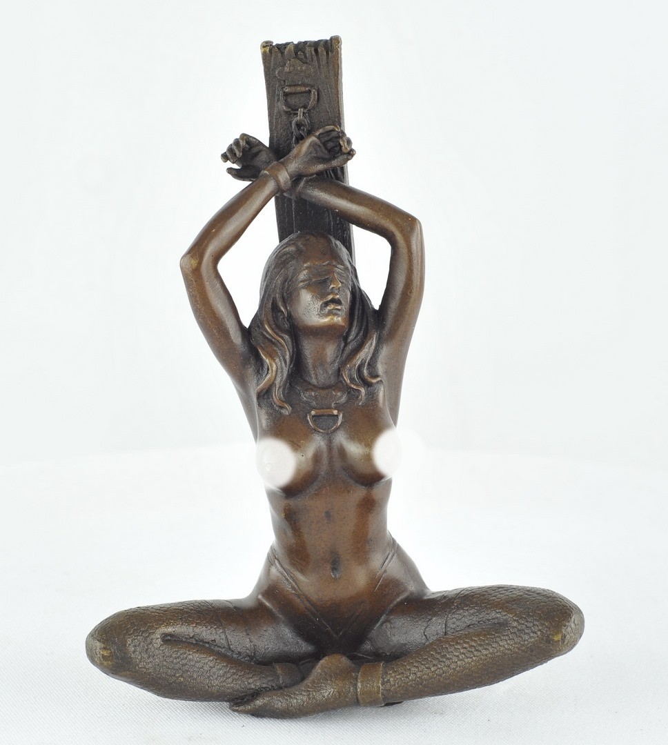 Art Deco Style Statue Sculpture Pin-up Art Nouveau Style Bronze Signed