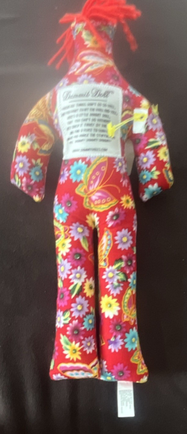 Dammit Doll Red Floral Pattern Stress Relief Plush Novelty Toy Gift Idea