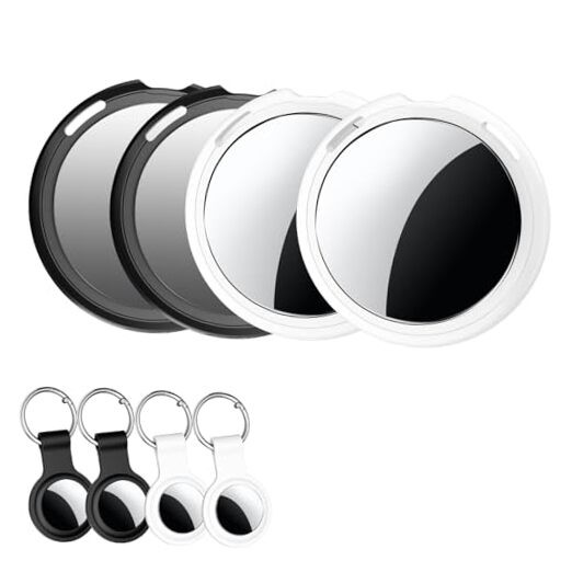 Tracker Tags 4 Pack [Apple MFi Certified] Pair with Apple Find Black+White