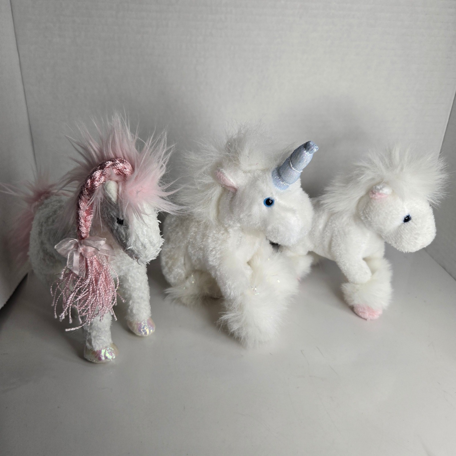Unicorn Plush Lot of 3 Stuffed Animals Beanie Babies Aurora World