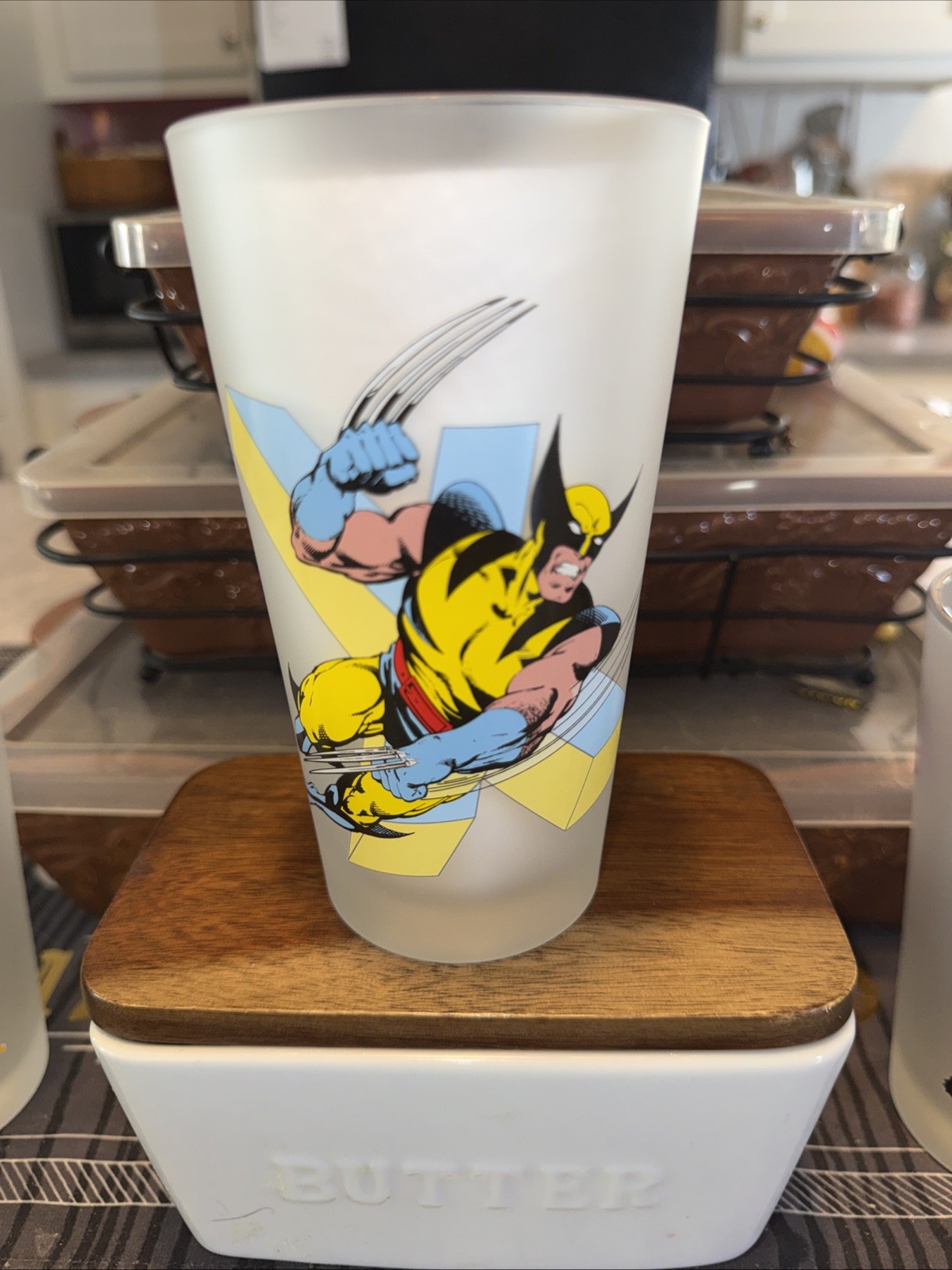 Wolverine - X-men - Toon Tumblers Pint Glass, Marvel Comics Frosted Glass