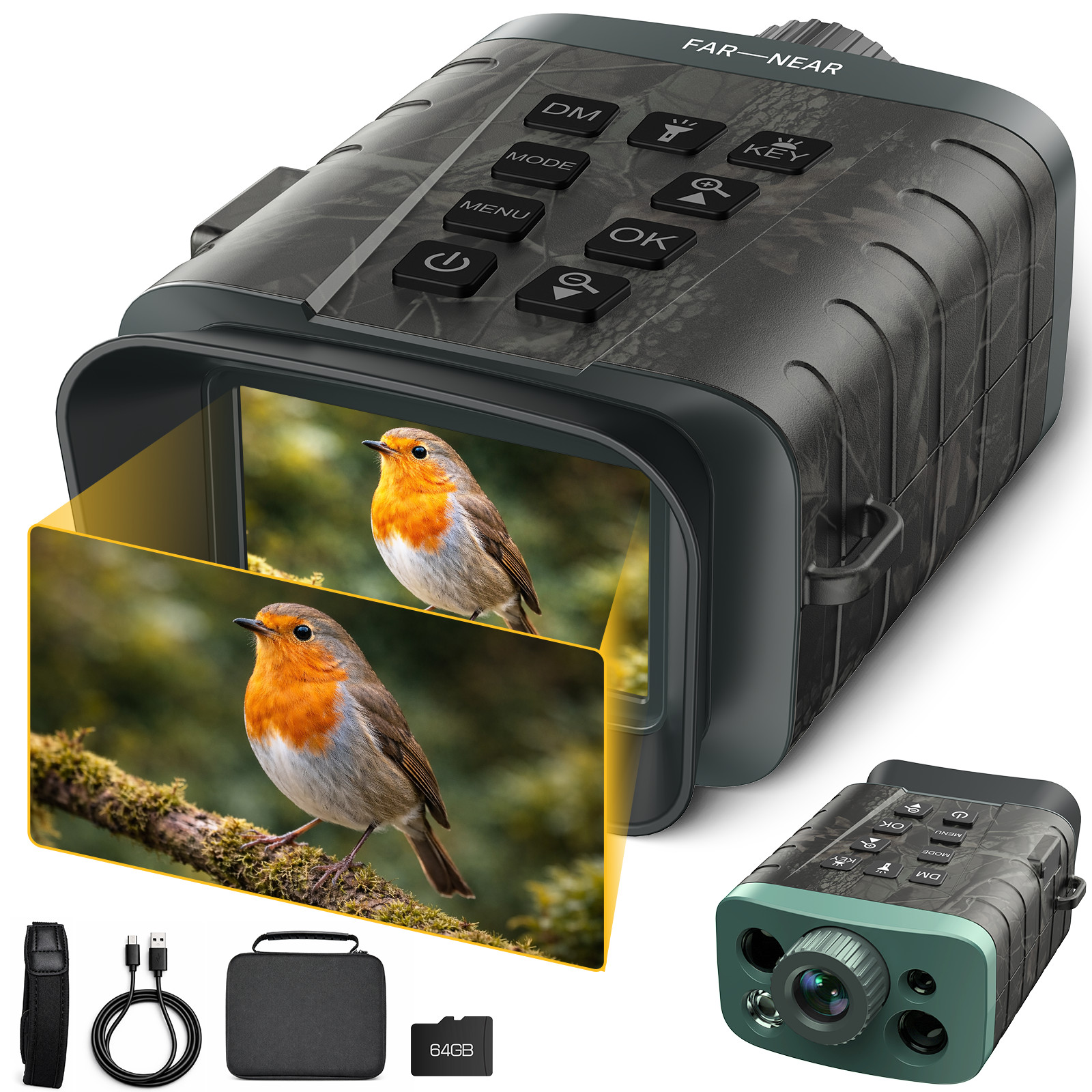 Night Vision Goggles 4K IR Digital Binoculars 1200Yd Rangefinder 5000mAH 18XZoom