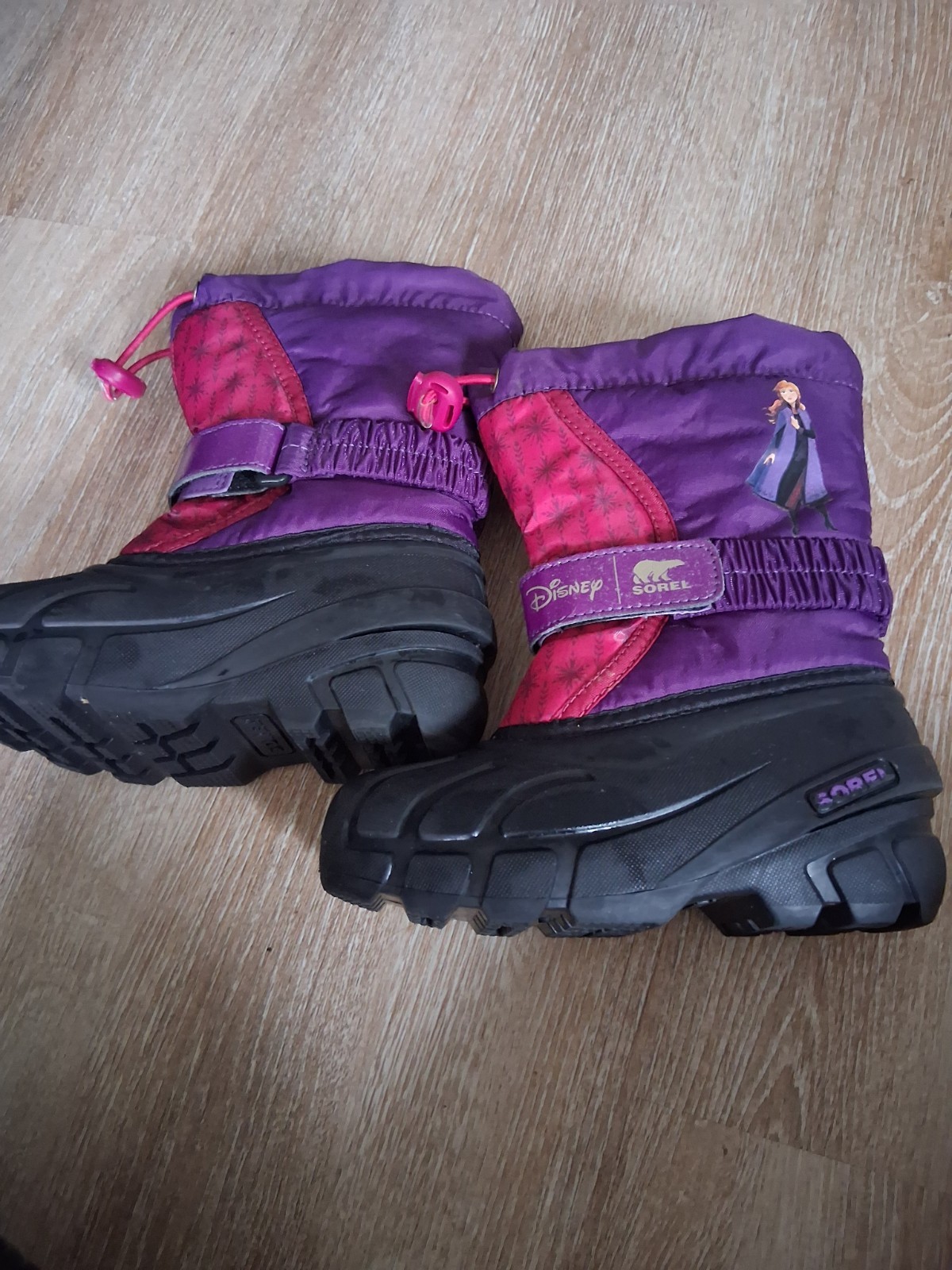 Disney Sorel Frozen Anna Girls Snow Boots Purple Pink Slip Resistant Winter