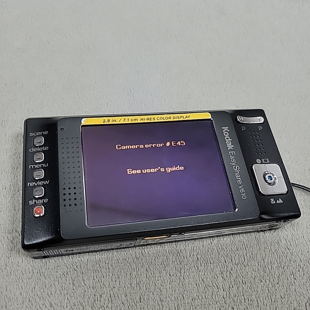 Kodak EasyShare V610 6MP Digital Camera – Error E45 – AS IS Parts/Repair