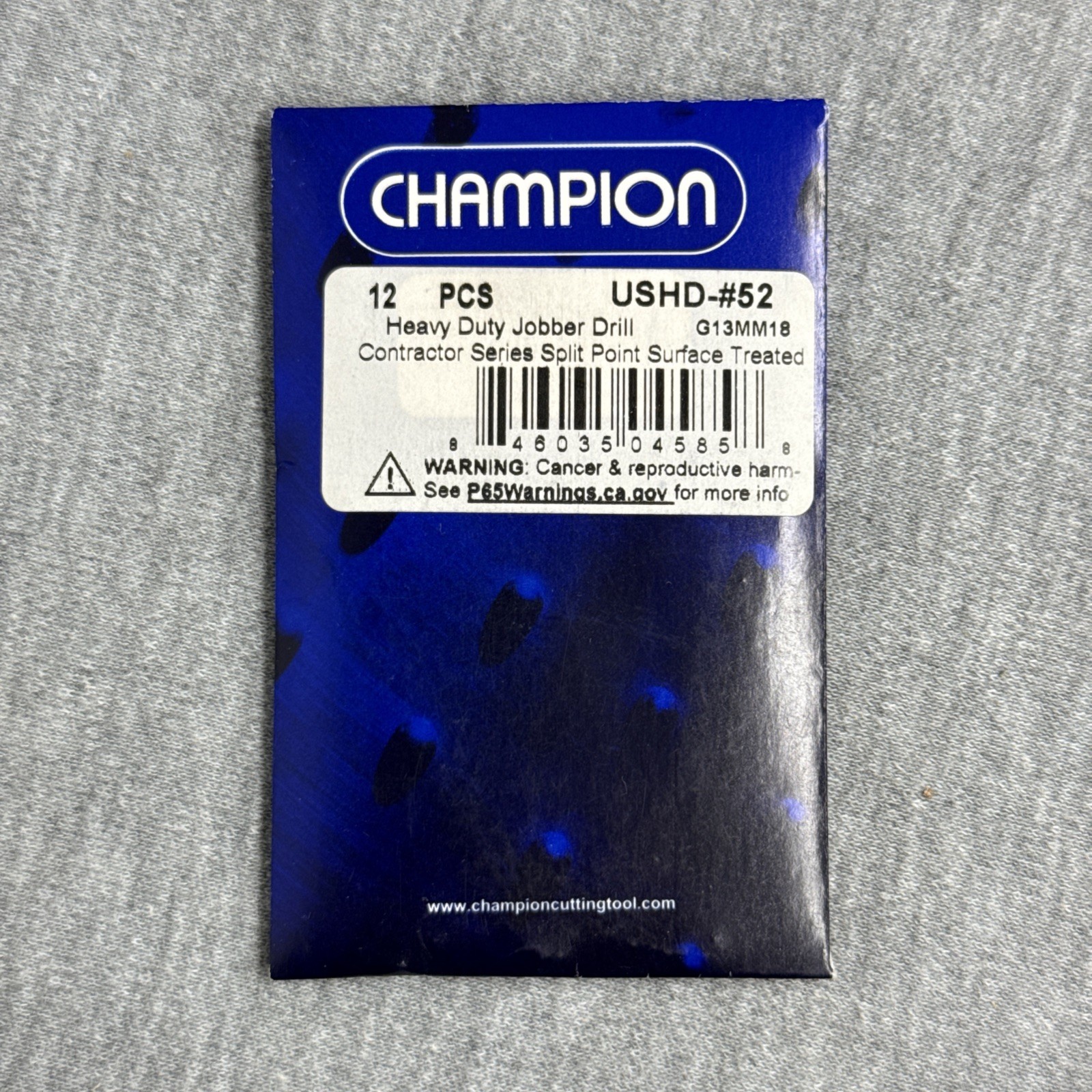Champion USHD-#52 Heavy Duty Jobber Bit 135* Split Point Black Oxide HSS 12-PACK