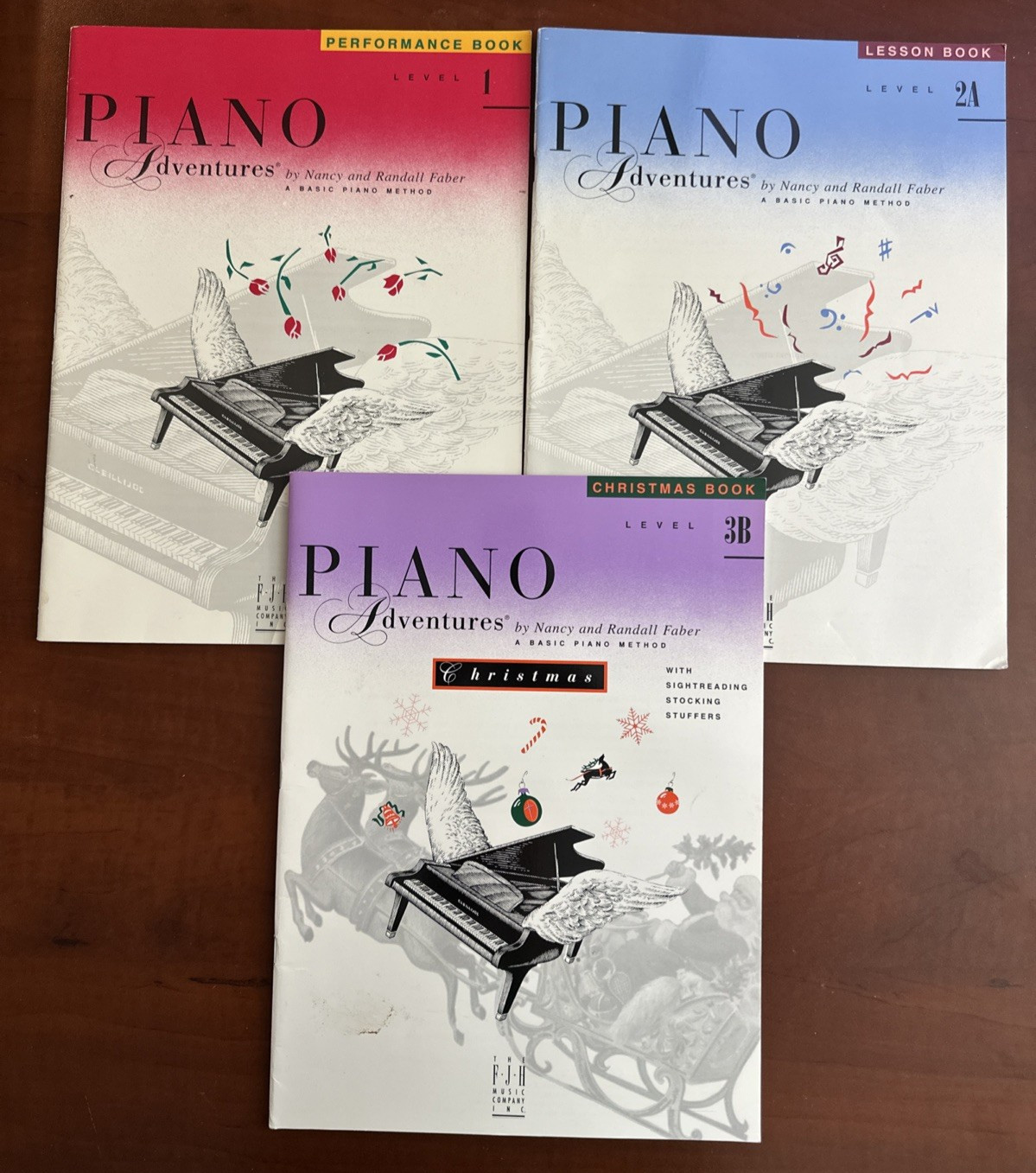 Piano Adventures Lot Of 3 Level 1 Performance 2A Lesson Book 3B Christmas Book