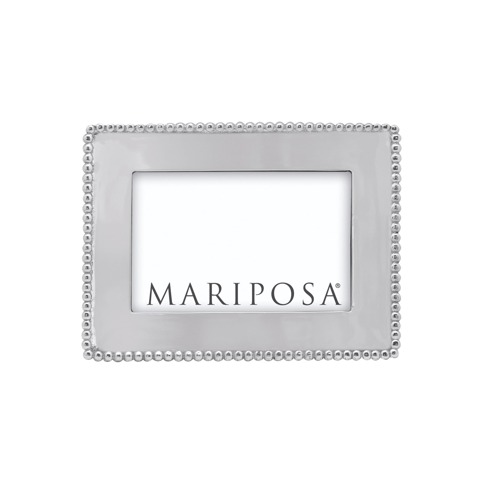 MARIPOSA BEADED 4X6 ENGRAVABLE FRAME - SILVER BRILLANTE