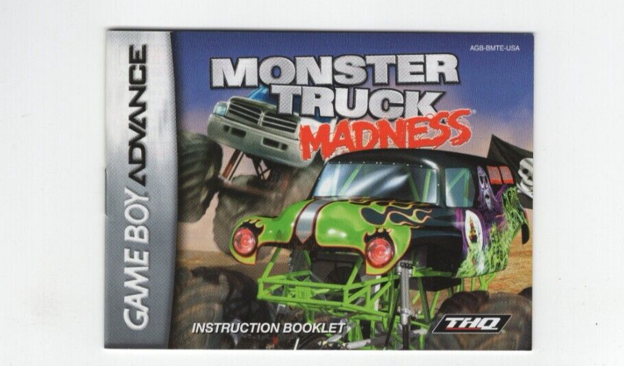 Monster Truck Madness Game Boy Advance GBA Instruction MANUAL ONLY